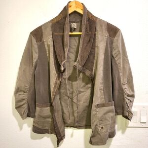 Green jacket zip up boho rocker grunge